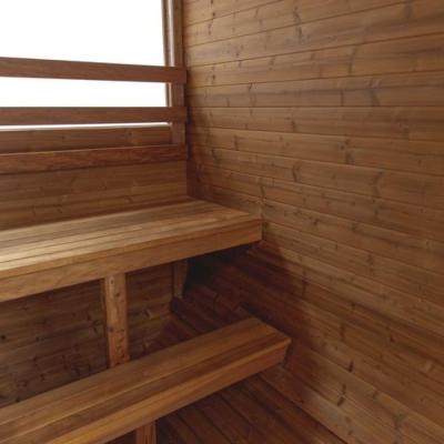 interior fo the Hekla Cube Sauna