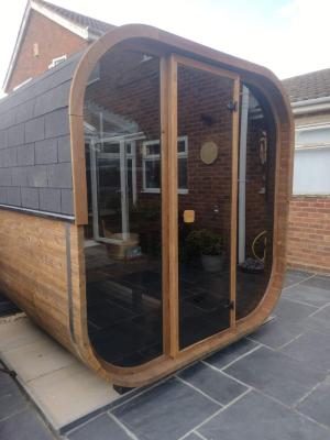 side external view of the Hekla Cube Sauna