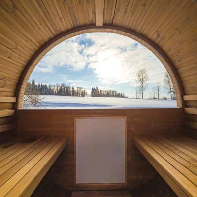 interior view of the Hekla barrel sauna