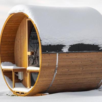 Hekla barrel sauna in the snow