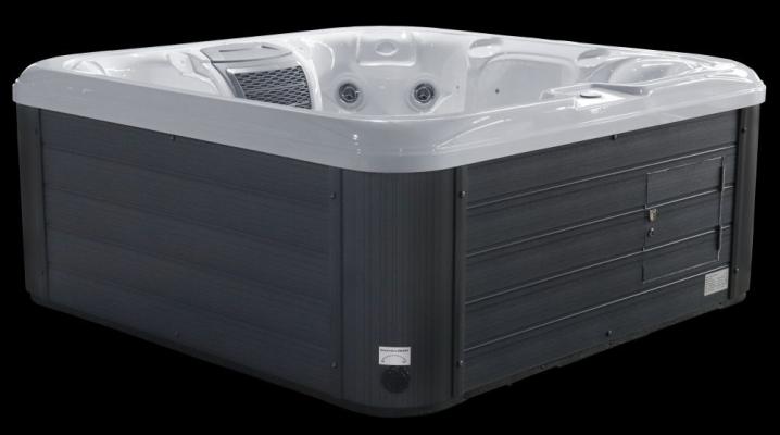 Vacation social hot tub side cabinet