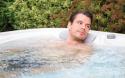 man in a hot tub